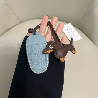 Suitable for Lynk & Co 03 Car key bag - lynk-co-model-a-mist-blue-brown-dachshund