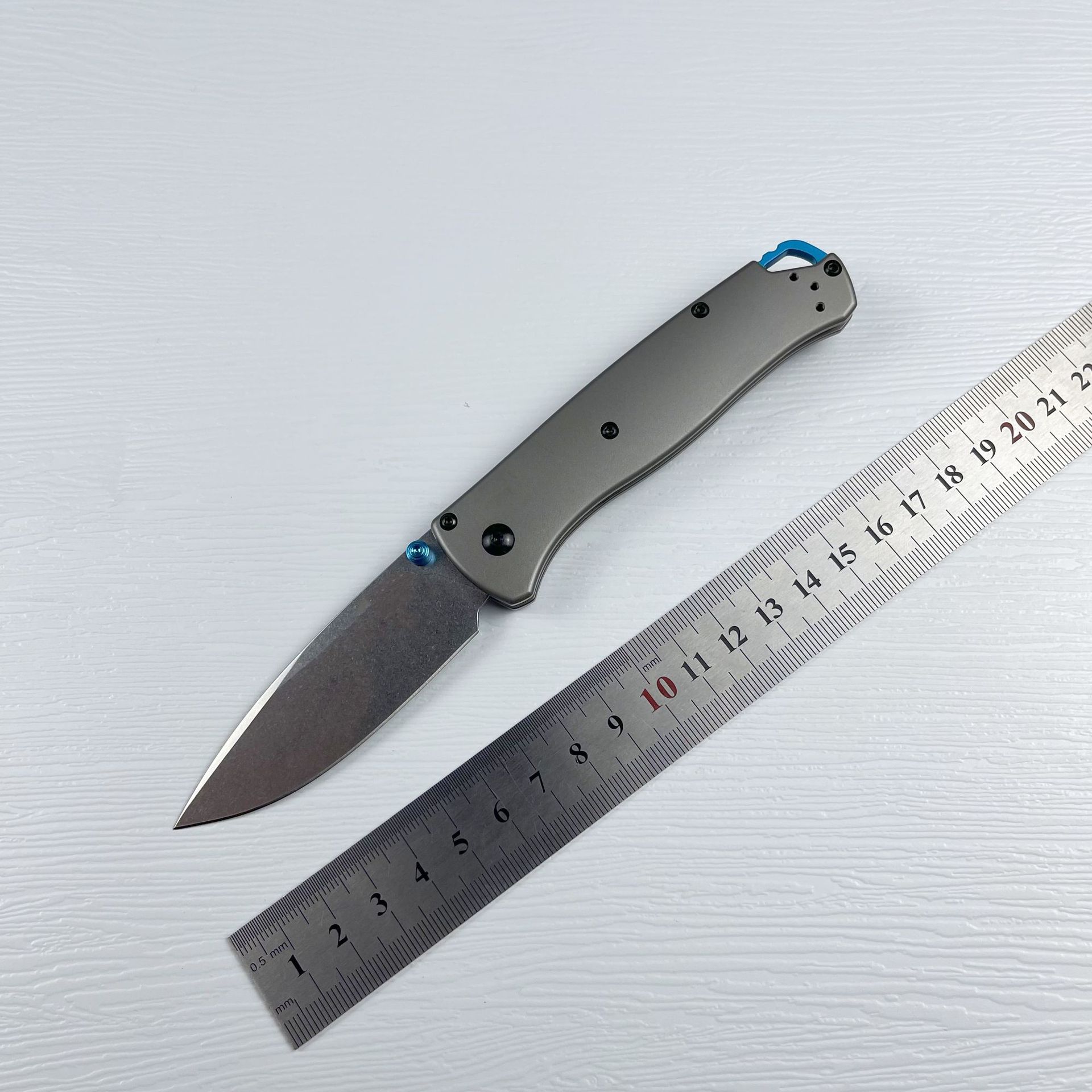 跨境折刀蝴蝶BM535钛合金小刀户外野营高硬度防身随身便携折叠刀