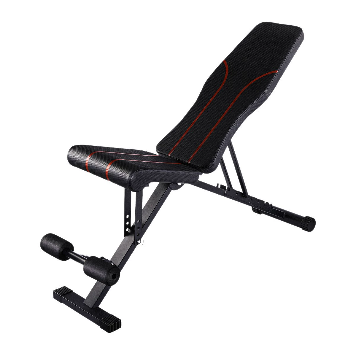 Folding Adjustable Fitness Bench, multi-function sit-up & dumbbell stool, 110×35×50–110 cm