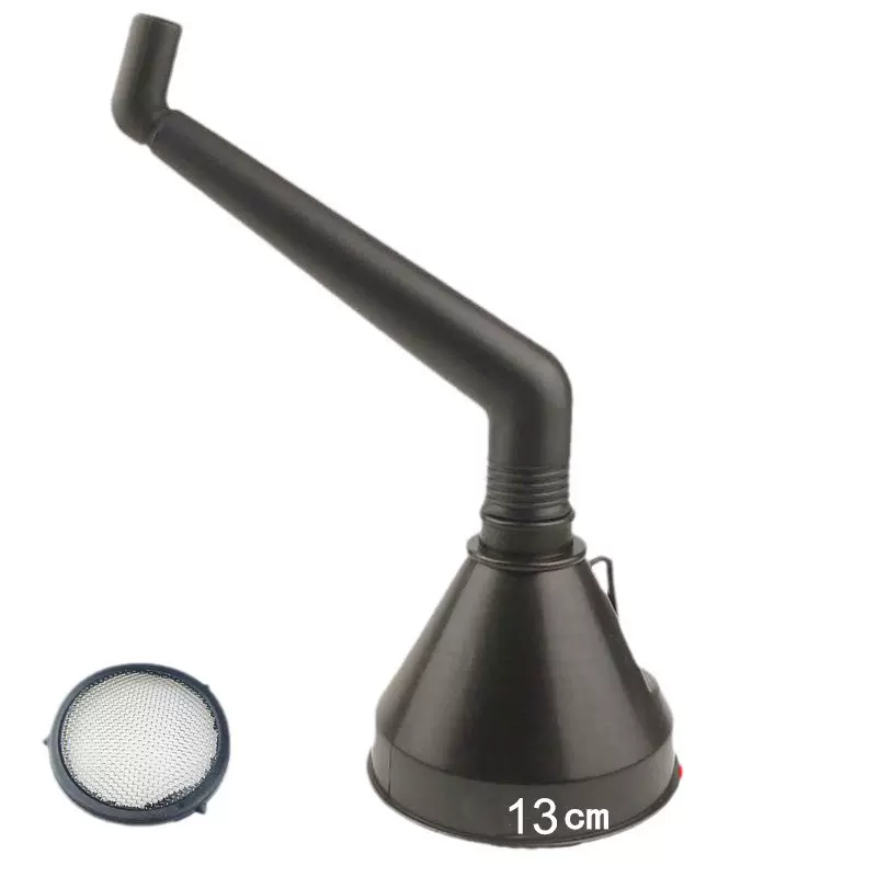 弯柄汽车摩托车加油漏斗带滤网注塑弯柄130MM漏斗 自驾游应急工具