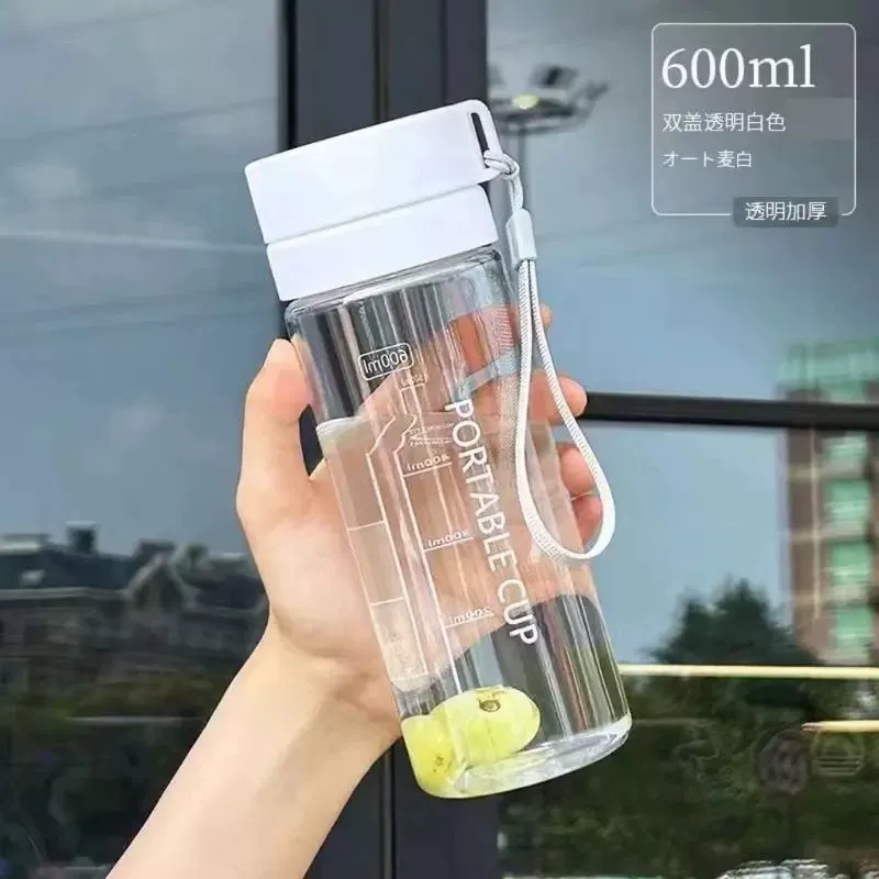Water bottle 600/800 ml, high-temperature resistant plastic, large-capacity portable cup