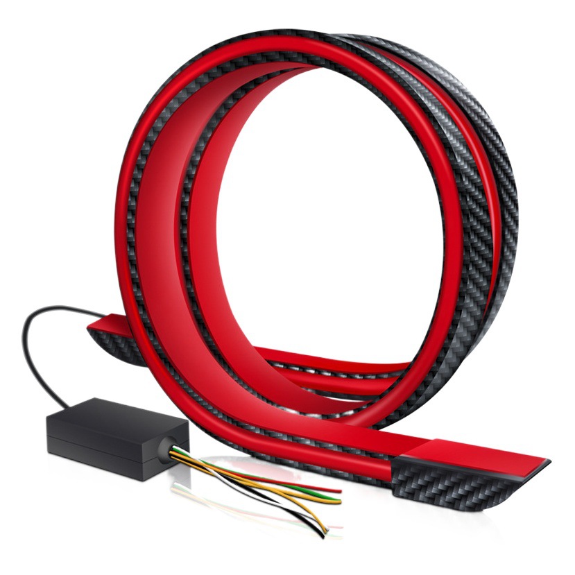 Nueva fibra de carbono luz trasera modificación del coche a través tronco LED streamer dirección alta