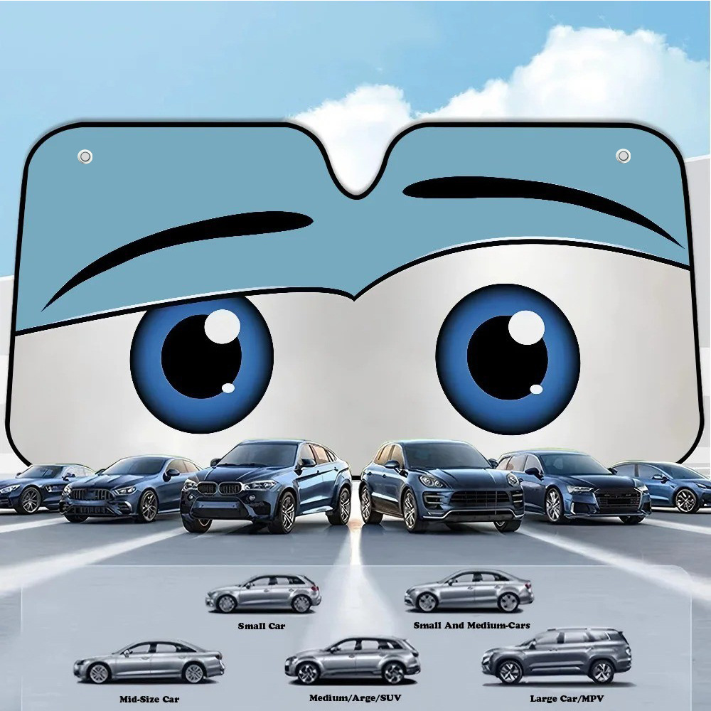 Cross-Border Dropshipping Amazon Hot-Selling Fun Eye-Shaped Car Sunshade for Windshield Sun Protection and Heat Insulation
