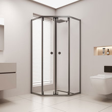 日丰钻石型双开侧移门下沉式淋浴房卫生间浴室隔断玻璃门小户型