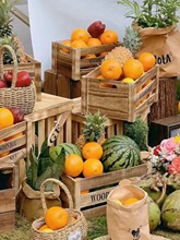 复古木箱木框实木收纳箱陈列超市手提木筐长方形木条箱红酒箱货架