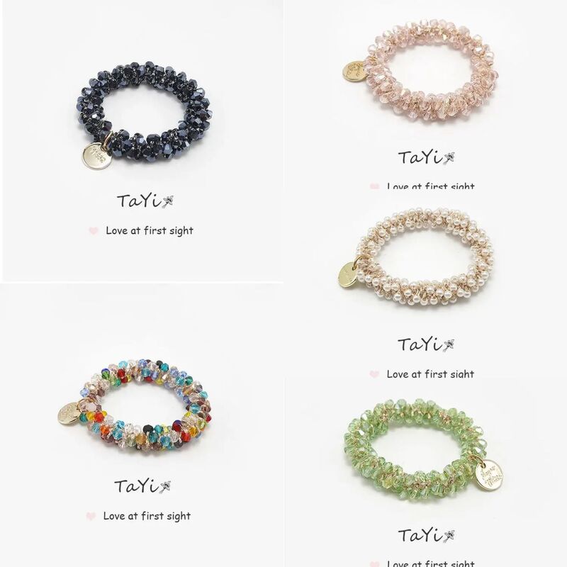 Dongdaemun High-end Crystal Head Rope Women's New Mori Style Simple Hair Ring Outgoing Elegant Tie Rope Internet Celebrity Bracelet Dongdaemun High-end Crystal Head Rope Women's New Mori Style Simple Hair Ring Outgoing Elegant Tie Rope Internet Celebrity Bracelet