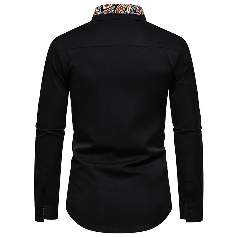 2024 Spring New European Size Men's Fashion Triangle Neck Cashew Flower Colored Long sleeved Shirt for Men_vogarts.com