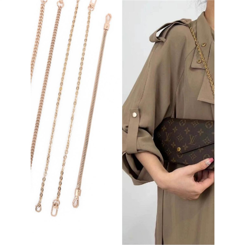 For Lv Old Flower Small Bag Chain Shoulder Strap Accessories Crossbody Bag Transformation Underarm Bag Chain Single Shoulder Bag Alloy Chain