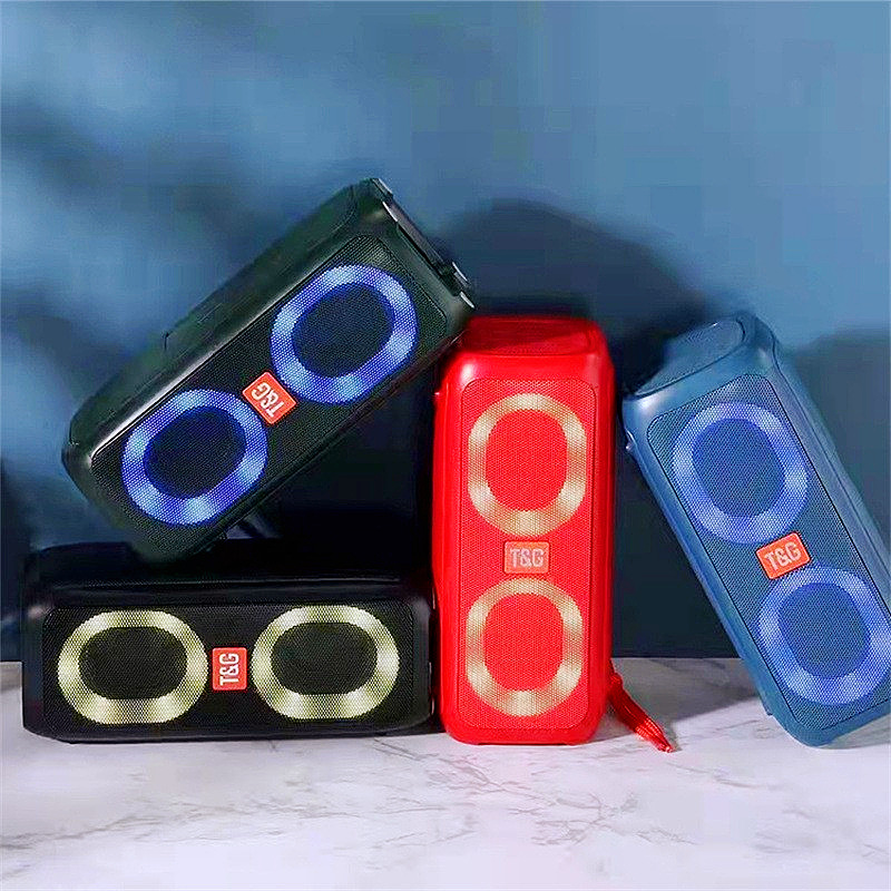 TG333 Altavoz Bluetooth Tarjeta de altavoz dual U Disco Subwoofer para exteriores Luces deslumbrantes LED Regalos creativos Audio RGB