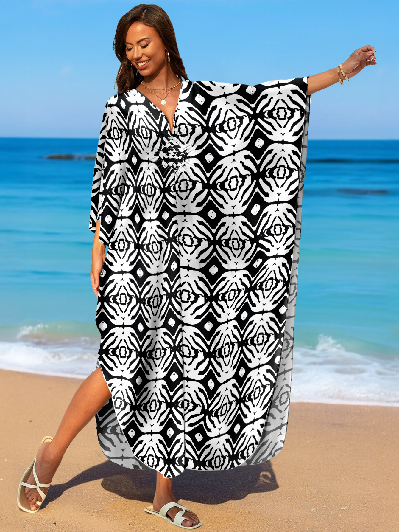 25 años nuevo blusa de playa tejida de rayón transfronterizo vestido de vacaciones bikini camisa de protección solar MB247