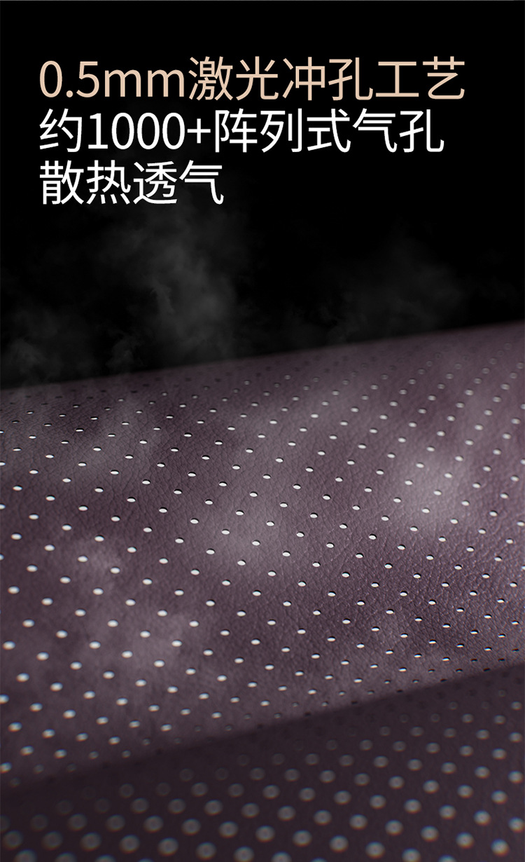 Aichewu Nappa Leather Car Headrest and Lumbar Support, Car Perforated Cushion, Memory Foam Cushion, Car Neck Pillow