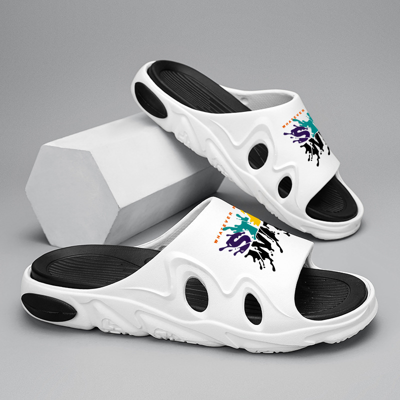 Zapatillas de moda de verano para hombres, zapatillas casuales, zapatillas de playa antideslizantes de fondo grueso para adolescentes