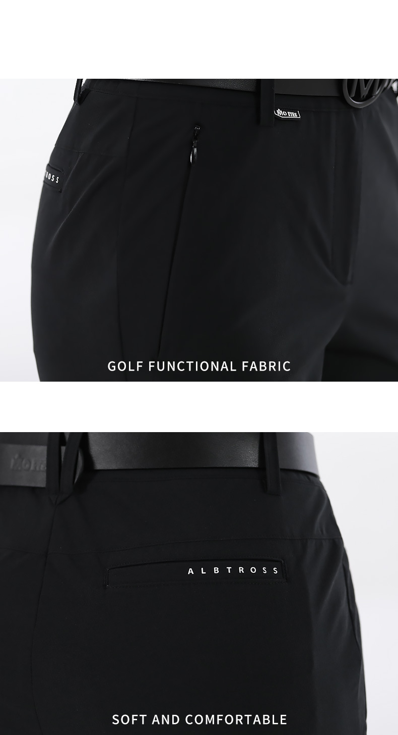 Quần golf nữ ống loe dài tôn dáng, túi khóa kéo vô hình, phong cách thu đông — M23YF018-Áo màu trắng, M23YF018-Áo màu đen, M23KUZ012-quần đen, M23KUZ012-Quần Trắng chi tiết 8