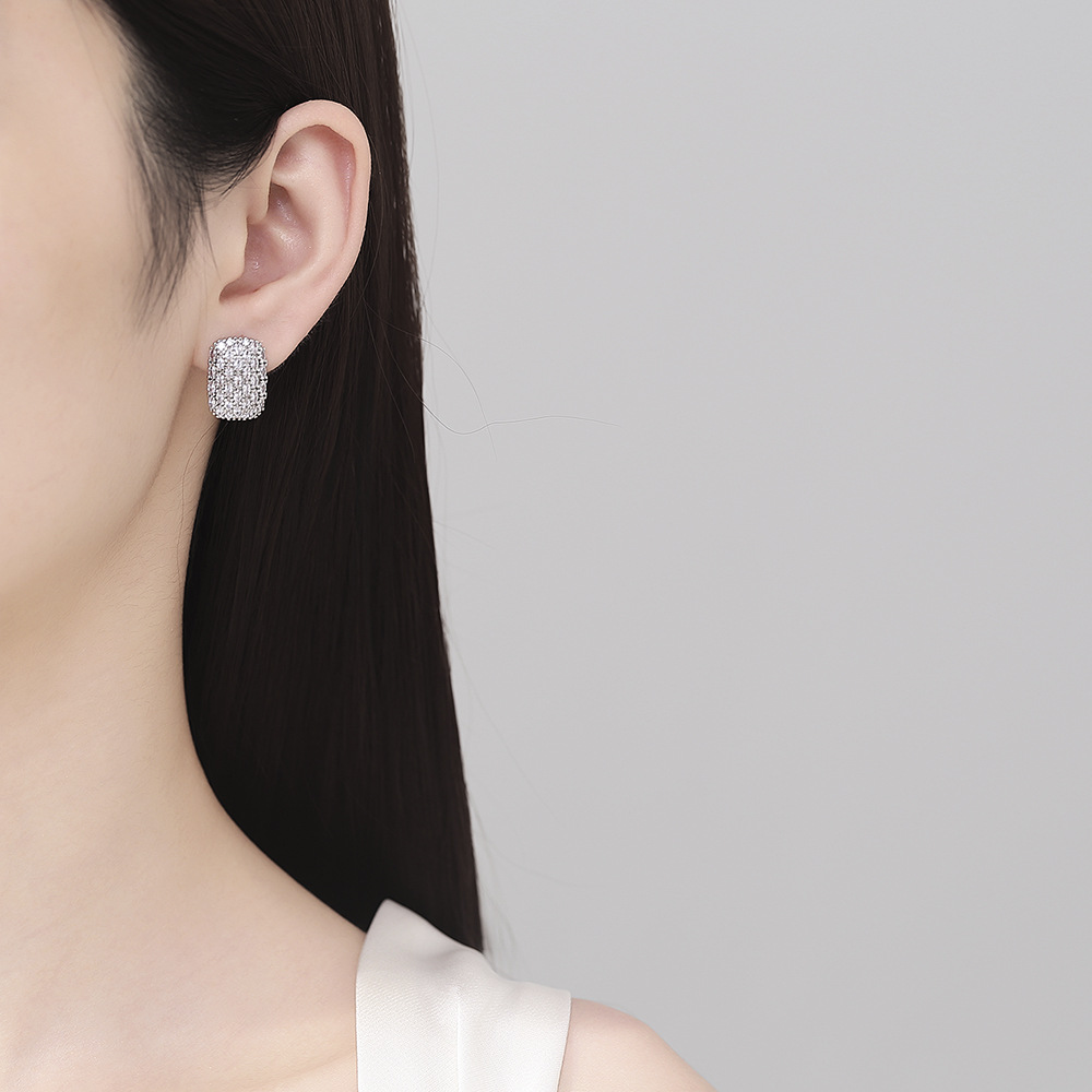 Geometric Pattern All Seasons Season 1 Pair Elegant Glam Geometric Copper Zircon Hoop Earrings