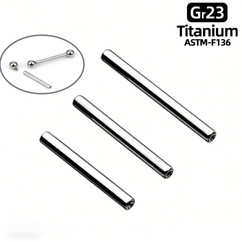 G23 Titanium Internal Thread Straight Bar Internal Thread F136 Titanium Alloy Tongue Stud Ear Stud Nose Stud Piercing Jewelry Accessories Extension Rod G23 Titanium Internal Thread Straight Bar Internal Thread F136 Titanium Alloy Tongue Stud Ear Stud Nose Stud Piercing Jewelry Accessories Extension Rod