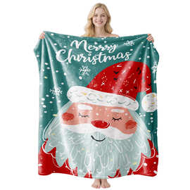 工厂价圣诞法兰绒毛毯一件起订来图定制LOGO定制尺寸支持JIT代发