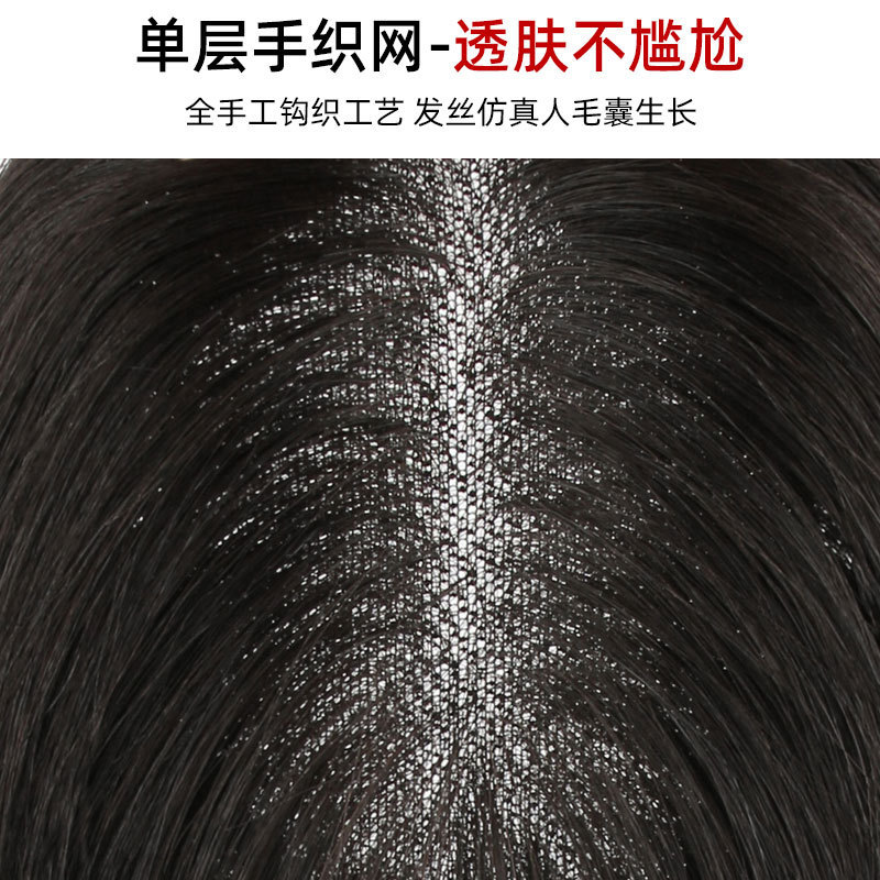 白髪をカバーする女性用ウィッグ、完全人毛、手織りスイスネット、白髪をカバーする軽くて通気性のあるシート|undefined