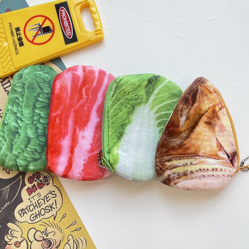 Cute Wallet Food Vegetable Plush Wallet Children's Money Bag Coin Key Holder Wallet LQB21