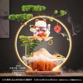 创意招财流水摆件客厅高端摆饰循环水喷泉办公室桌摆乔迁开业礼品