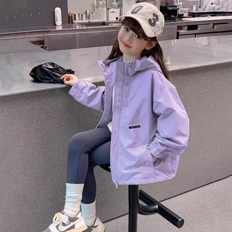 Girls' Spring Coat 2026 New Style, Trendy and Super Popular Spring and Autumn Jacket for Older Children, Girls' Spring Sports and Casual Top
