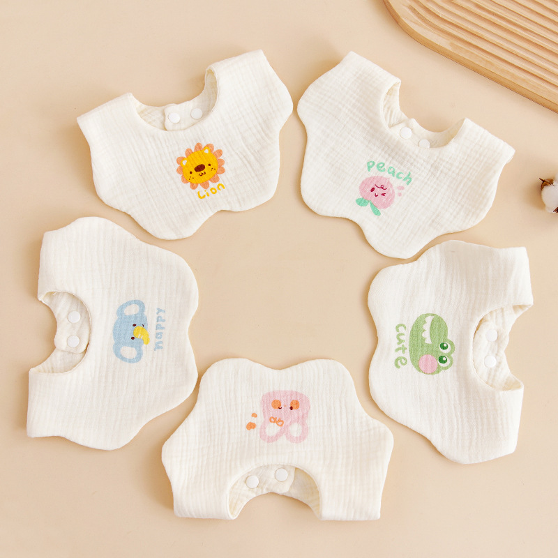 Pure Cotton Crepe Fabric Bubble Gauze Bib Baby Towel Baby Soft Bib 100% Cotton A-Grade Gauze Bib