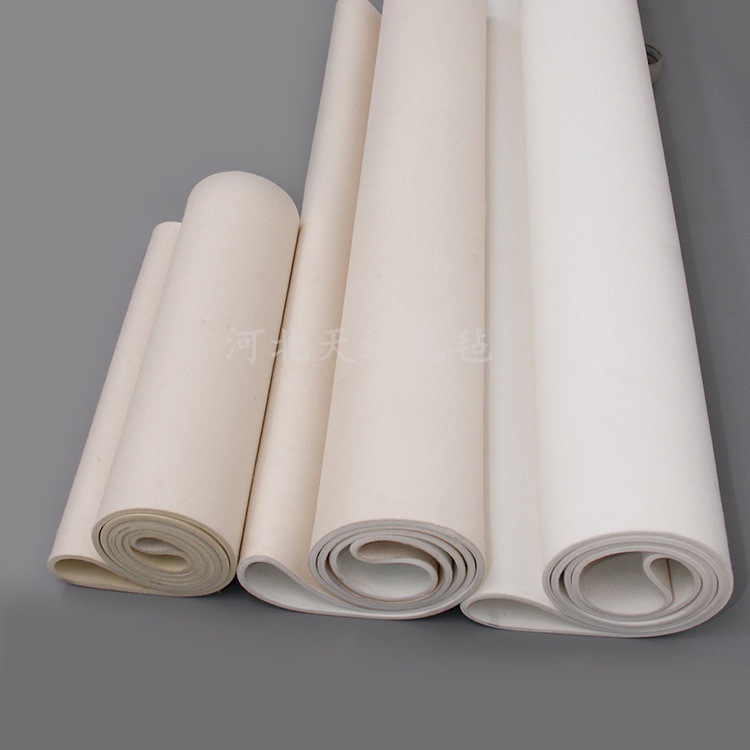 定制耐高温工业用毛毡带预缩机芳纶呢毯压烫机高温毛毯