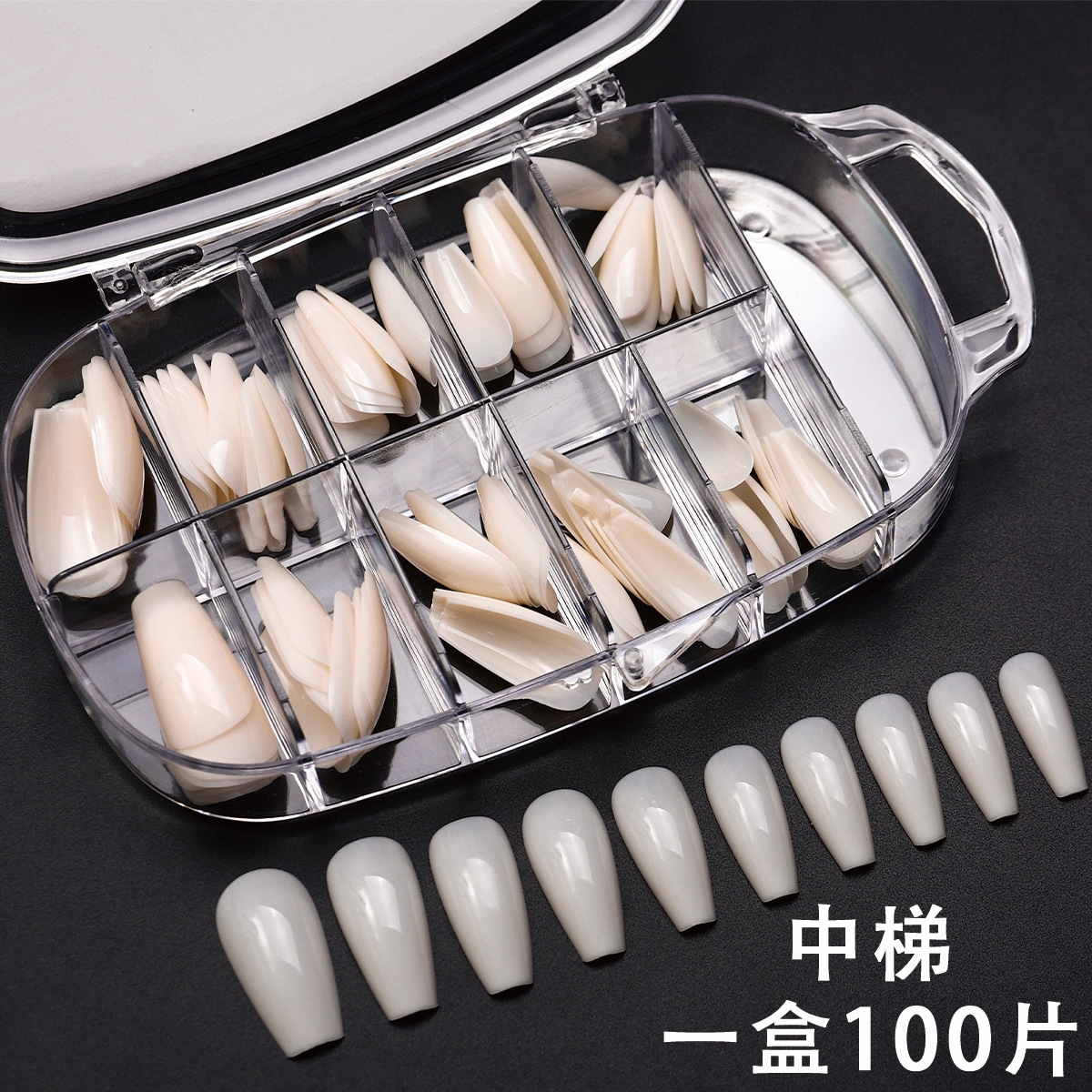 100 piezas de manicuría especial caja ciega caja de uñas sin moler el desgaste de uñas completo producto terminado parche de manicuría mayorista