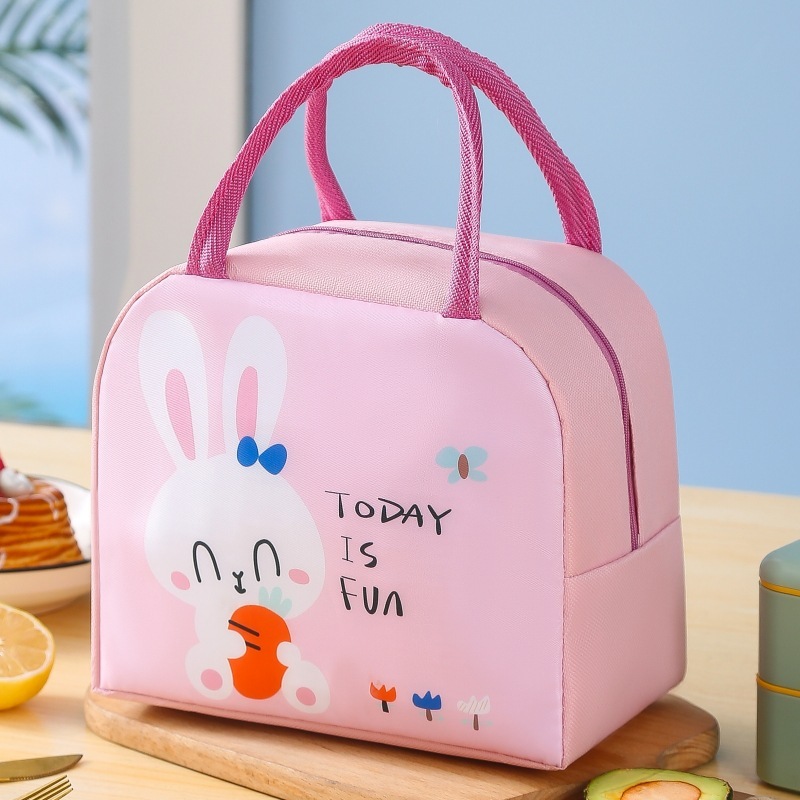 小学生のかわいいランチボックスバッグポータブルアルミホイル厚みのある子供用断熱ランチバッグ大容量ランチバッグ付き|undefined