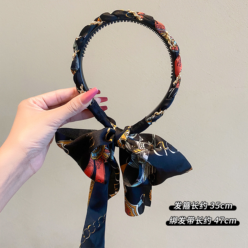 Verano correa de cabello para mujeres 2025 nuevo cinturón de cabello prensado correa de cabello bufandas de seda sistema de trenzado cabello tocado