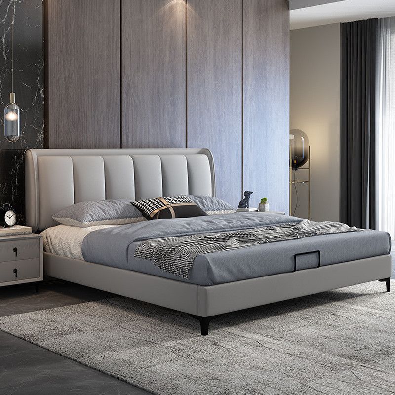 双人床家用现代简约床主卧轻奢床意式科技布床双人1.8x2米婚床|ms