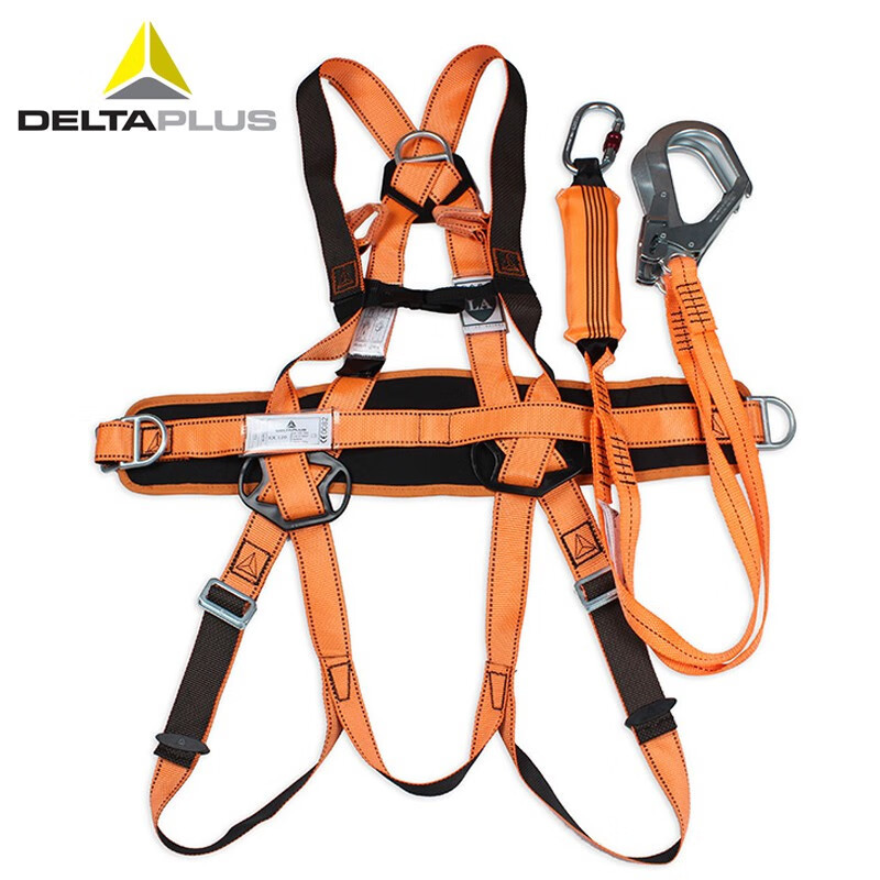 Delta Tower 506102 cinturón de seguridad anticaídas de alta altitud conjunto de posicionamiento cinturón de amortiguación cuerda de amortiguación de doble gancho cómodo tamaño medio