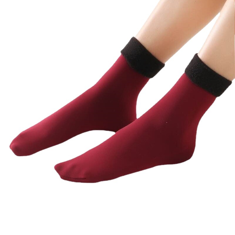 Socks Unisex Autumn and Winter Warm Floor Socks Plus Velvet Thickened Color Mid-Tube Snow Socks Manufacturer Wholesale