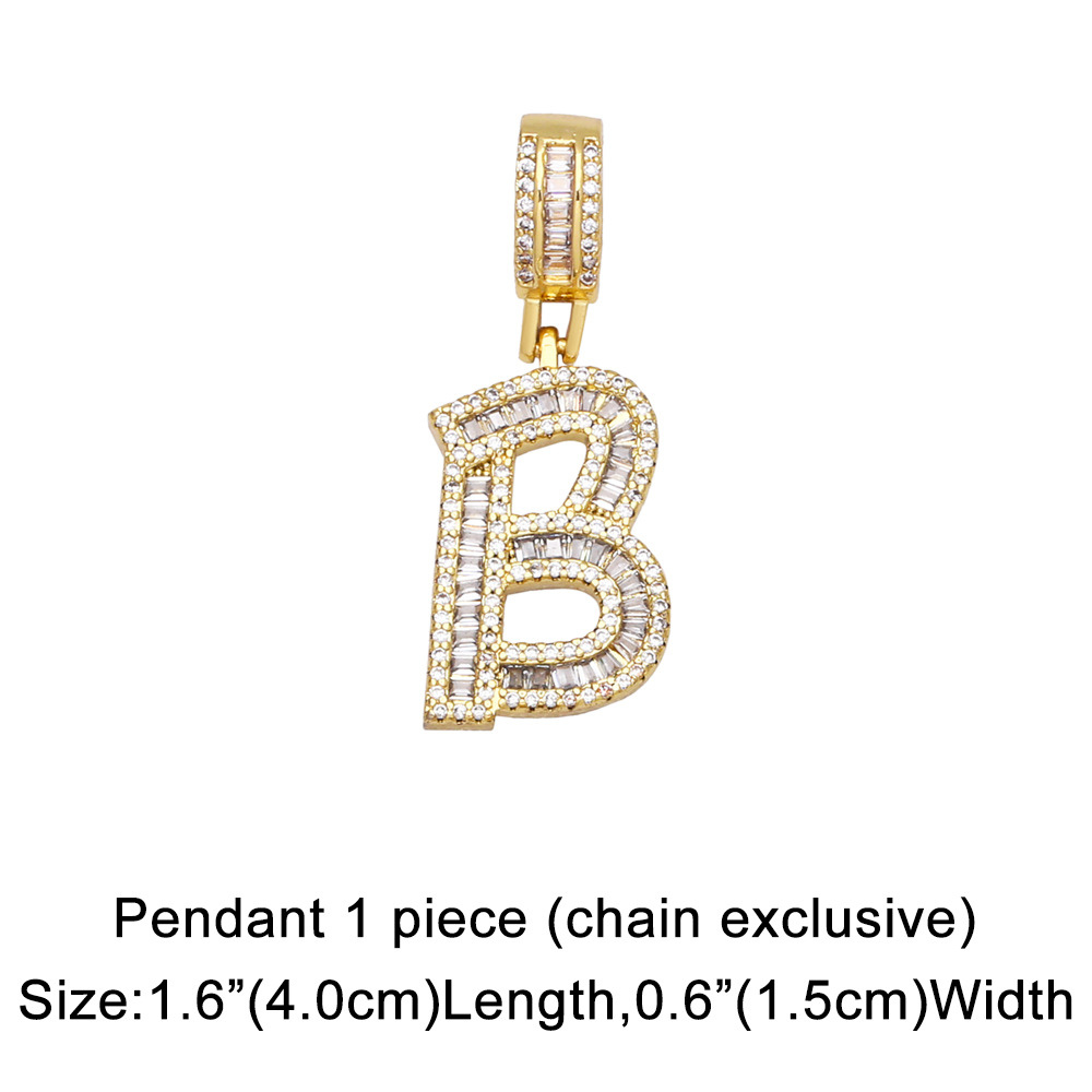 15g Weight 18K Gold Plated Plating Material Necklace Classification Wedding Occasion Copper Material Geometric, Letter Pattern Unisex Gender Fashion Style Fashion Zircon Letter Hip Hop Men's And Women's Copper Necklace 1