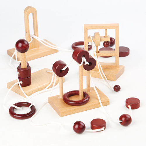 Puzzle wooden unlocking toy to exercise spatial thinking ability for children and adults Luban lock to decompress primary school students