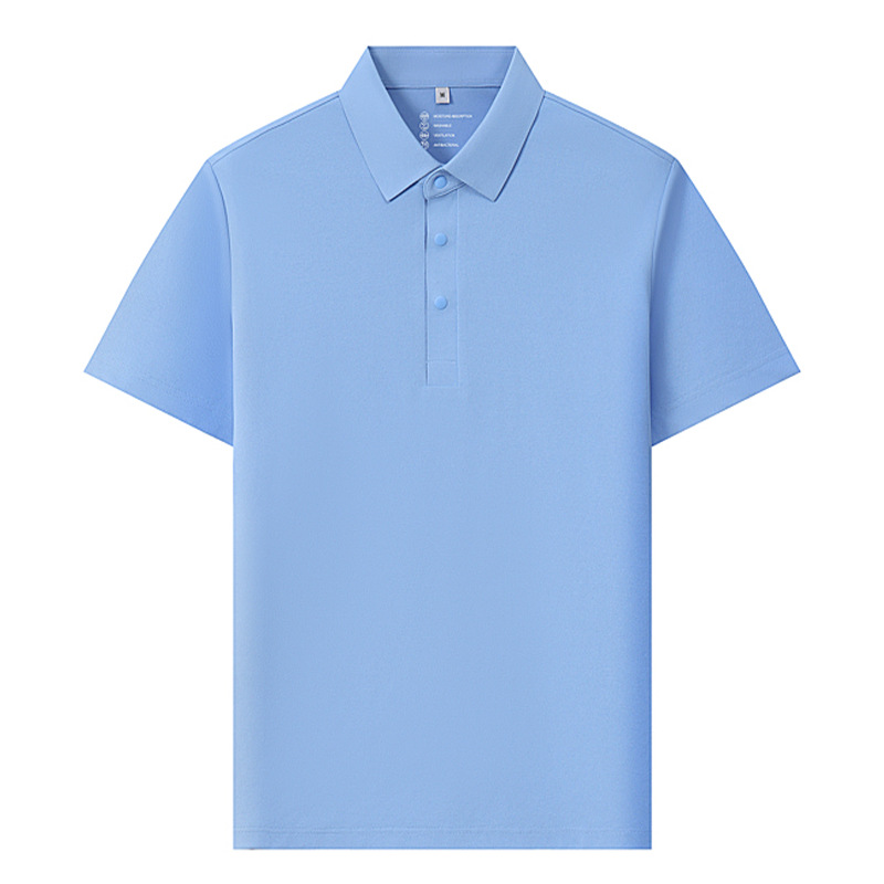 50D cool solona polo ropa de trabajo de manga corta para hombre, ropa de trabajo personalizada de alta calidad, cuello de tela sin costuras de seda de hielo para mujer de negocios