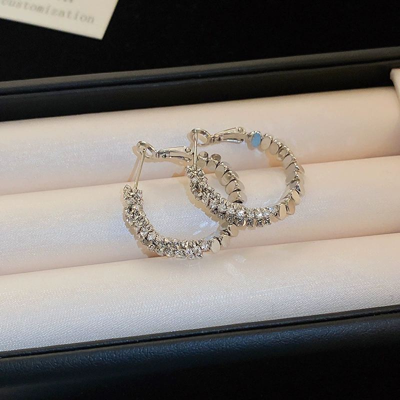 Серебряная игла, циркон, серебряные серьги, широкий цветовой диапазон, простой и элегантный дизайн