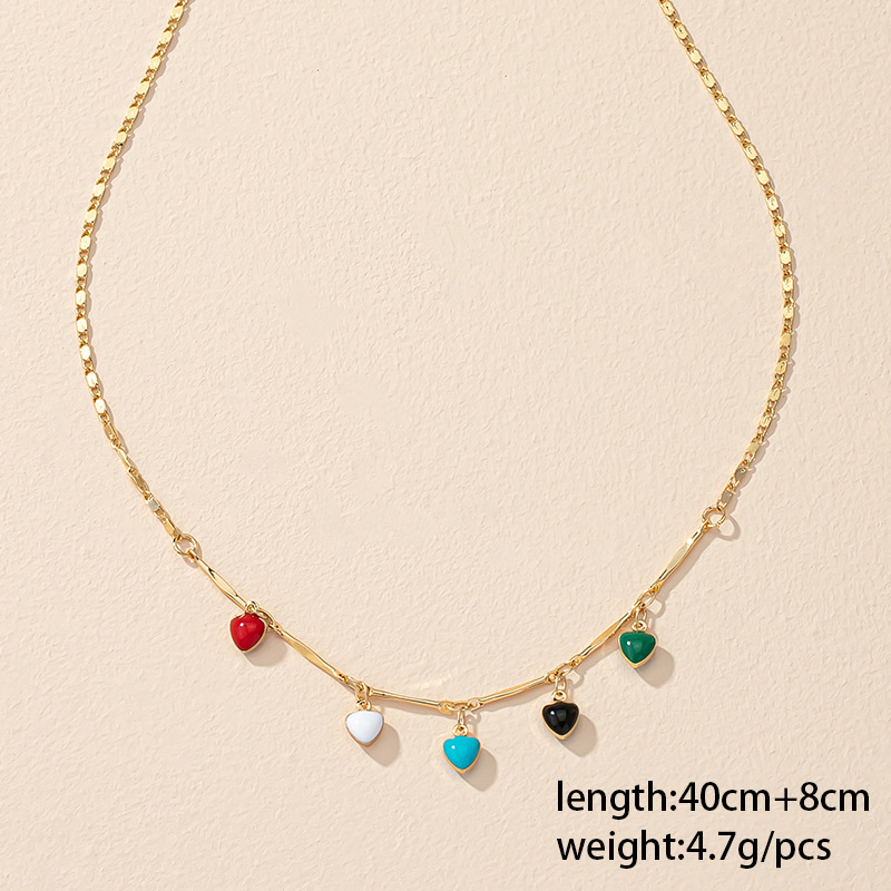 simple heart necklace hip hop sweater chain necklace women accessories wholesale