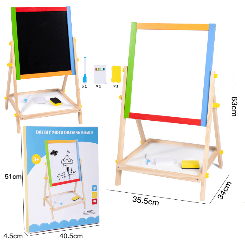 Tablero de dibujo vertical dorado 2 en 1 OK