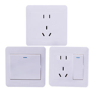 Langhe 86 concealed wall switch socket panel manufacturers wholesale white Engineering Series 5 five-hole socket