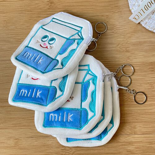 Round plush bag zipper girl back bar pendant storage bag children's coin purse cartoon creative bag LQB06