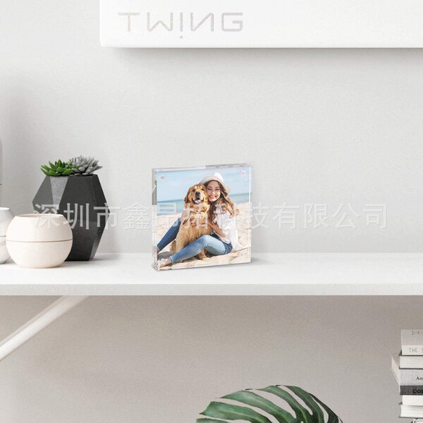 Acrylic magnetic double-sided table photo frame