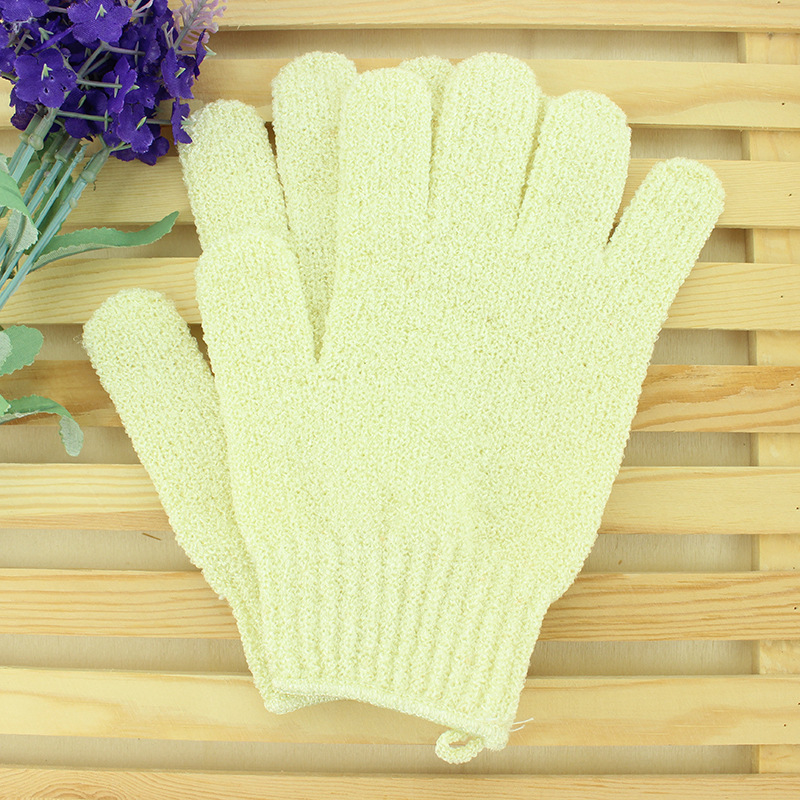 Perezoso cinco dedos guantes de baño espalda frotar Toalla de baño gris exfoliante Exfoliante Piel muerta de doble cara disponible 2 pack