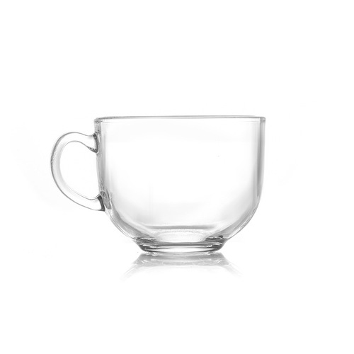 Milk glass 480ml large capacity transparent oatmeal glass with handle for home breakfast