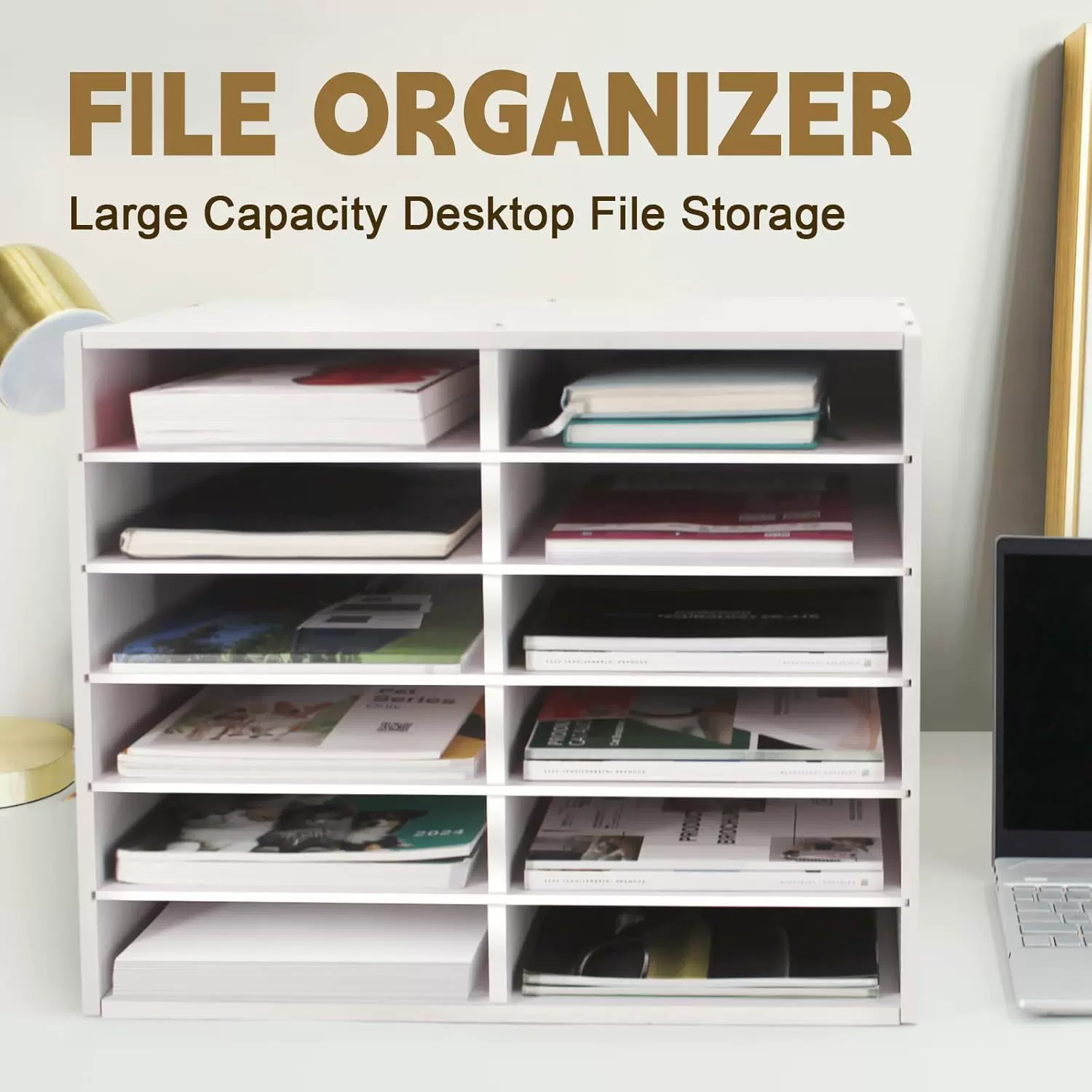 多层桌面文件收纳置物架A4纸办公资料分层整理收纳架子期刊展示架