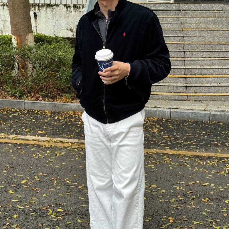 跨境爆款现货正确版本高品质RL家新款灯芯绒夹克外套宽松版情侣款|undefined