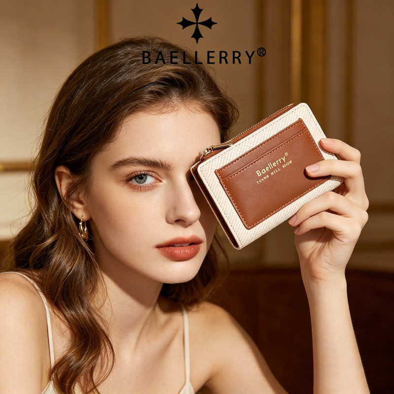 New Women's Short Wallet Ins Style High-End Fashion Contrasting Color Multi-Card Slot Coin Purse Zipper Card Holder Wholesale New Women's Short Wallet Ins Style High-End Fashion Contrasting Color Multi-Card Slot Coin Purse Zipper Card Holder Wholesale