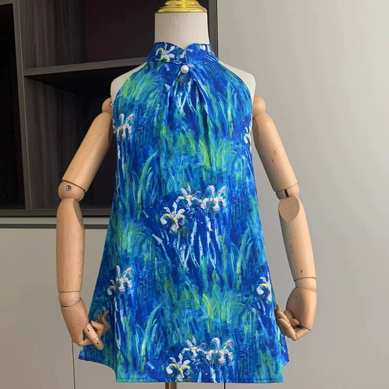Children's summer retro dress, skirt, for 3-8 years old