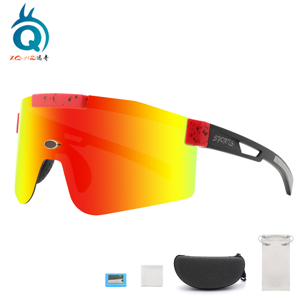 밝은 빨강 프레임/블루 도트/편광 다채로운 빨강