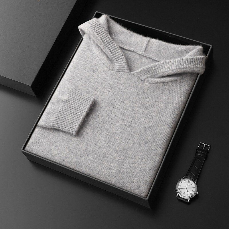 Cashmere Sweater Men's Autumn and Winter New Seven-Needle Thickeneded Long-Sleeved Loose Pullover Hoodie Sweatshirt Wool Knitted Bottoming Sweater Cashmere Sweater Men's Autumn and Winter New Seven-Needle Thickeneded Long-Sleeved Loose Pullover Hoodie Sweatshirt Wool Knitted Bottoming Sweater
