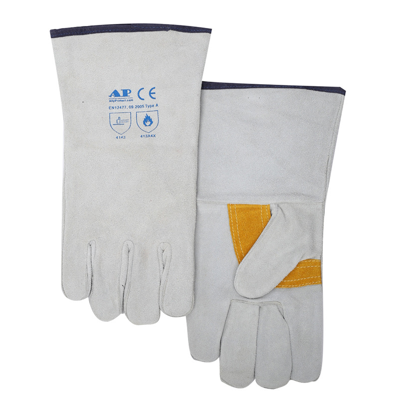 友盟AP-2002电焊手套牛皮 耐磨隔热防烫手套加厚烧焊焊工焊接手套